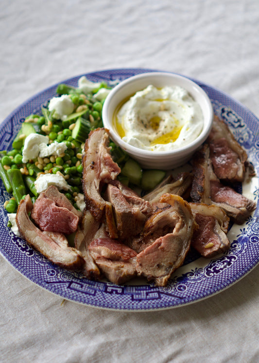 Spiced Lamb Rack with Spring Salad & Yoghurt