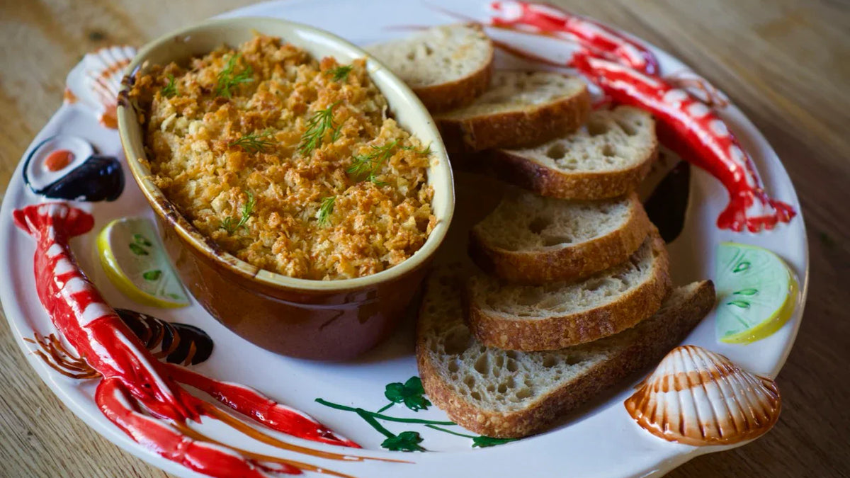 Crab & Leek Dip with Cheddar Crumbs