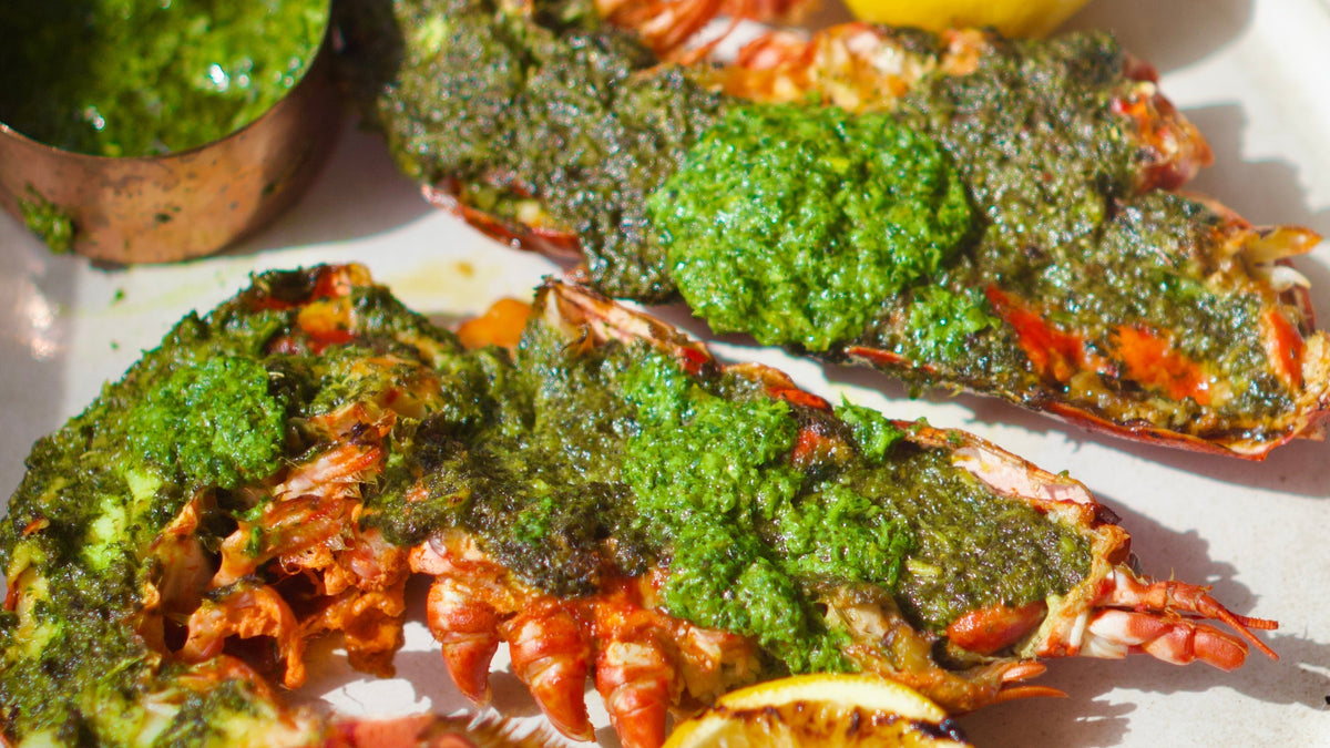 Grilled Garlic & Herb Butter Lobster