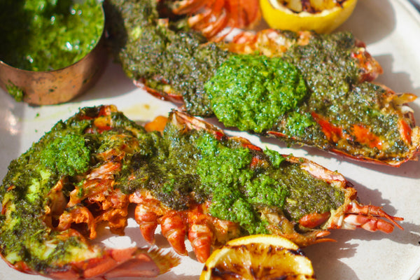 Grilled Garlic & Herb Butter Lobster